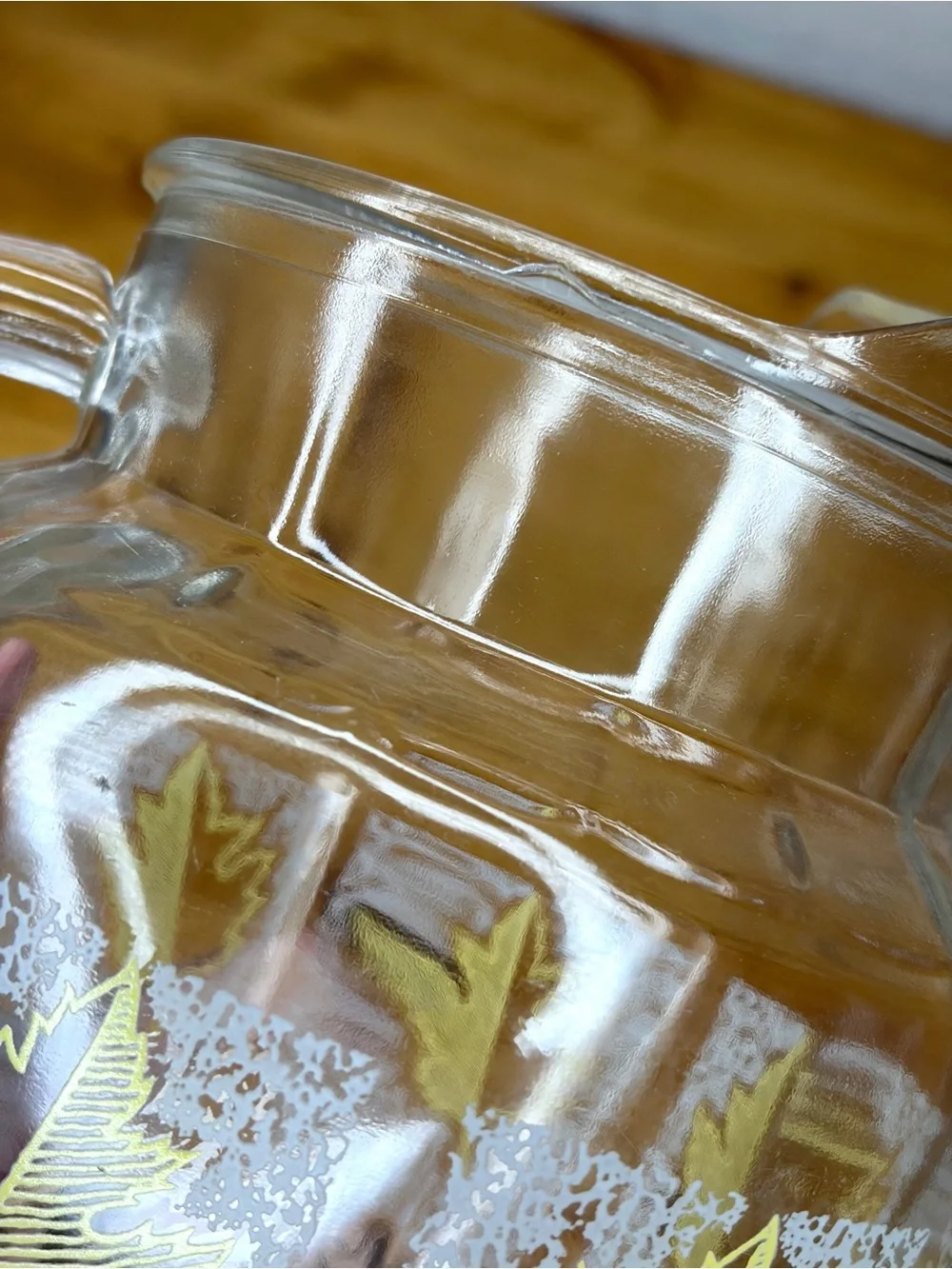 Vintage Libbey Frosted Black Yellow Leaves Pitcher And Glass Tumblers Set Of 6